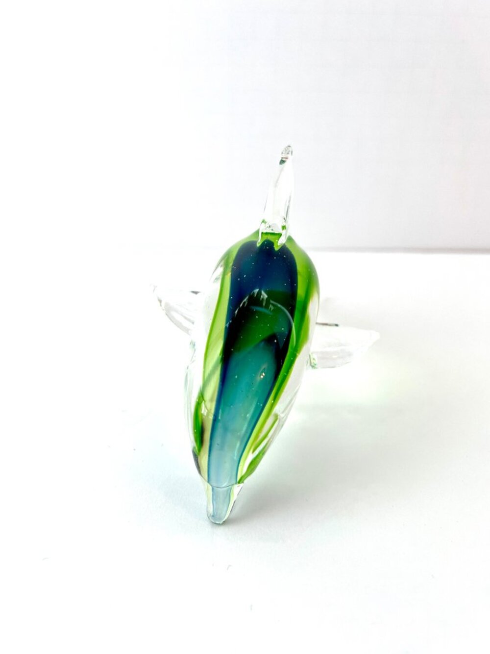 Hand-blown Artisan Glass Dolphin Figure, Sommerso Technique, 6.5" EC - Picture 10 of 10